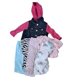 2 For $5 Sale Girl's Bundle Of 3 Pants, Jacket, Dress, And One Piece 6 Months